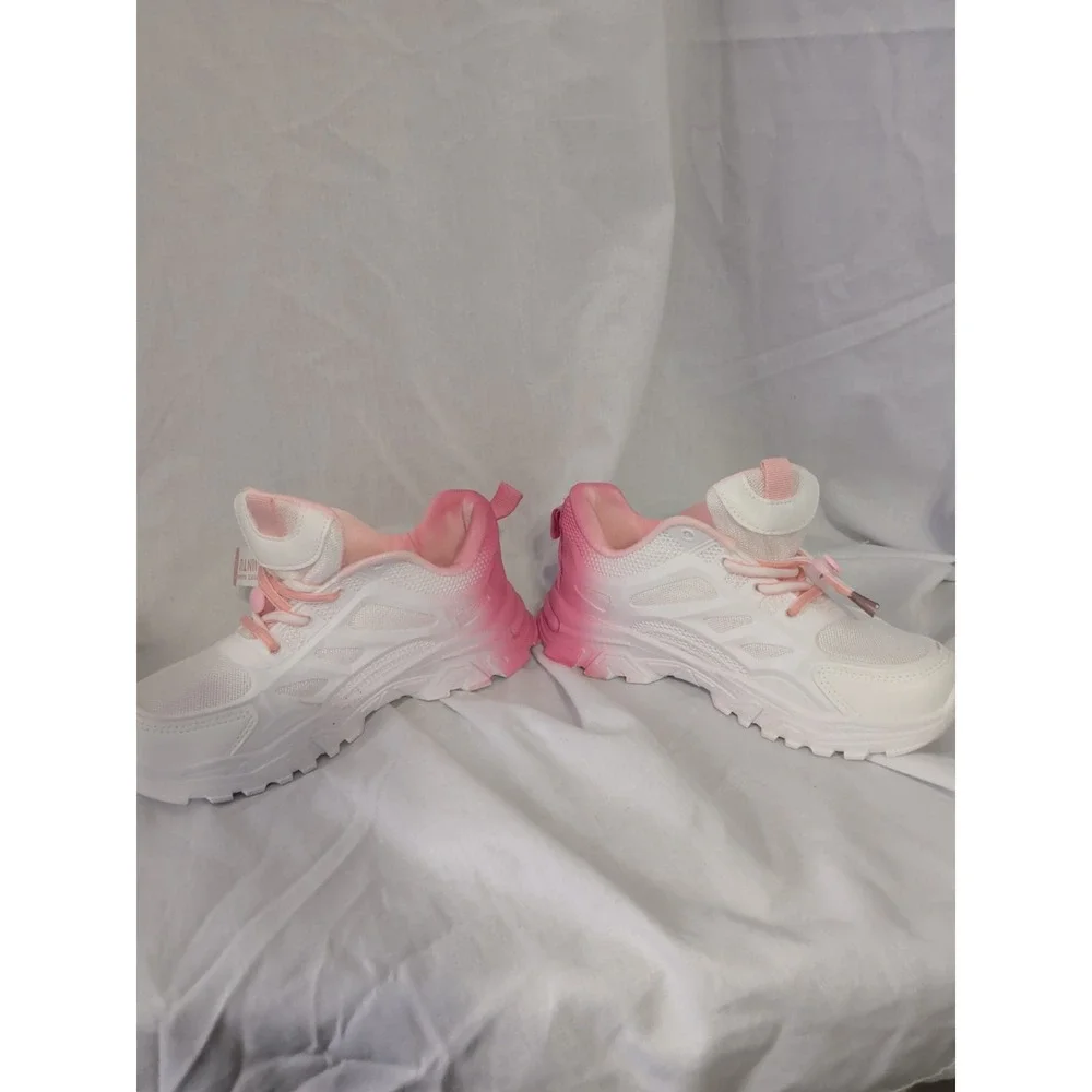 JINTU White Pink Mesh Lace-Up Running Shoes Sneakers Size 37